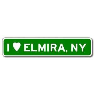  I Love ELMIRA, NEW YORK City Limit Sign   Aluminum   6 x 