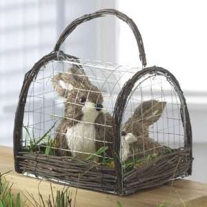  RAZ Imports Spring Garden Story 7.5 Rabbits in Cage: Home 