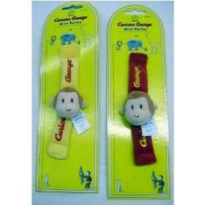   : Curious George Baby Wrist Rattle (Yellow or Red Band): Toys & Games