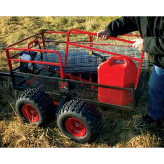   YUTRAX X4 Steel Mesh ATV 4 Wheel Lawnmower Trailer Wood Hauler  