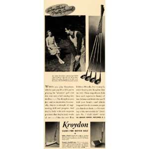1941 Ad Kroydon Golf Clubs Blue Ribbon Woods Irons   Original Print Ad