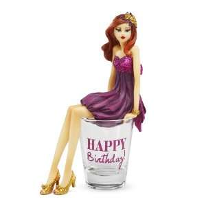 Happy Birthday! by Hiccup, Girl in Shot Glass, 5.75 Inches Tall with 
