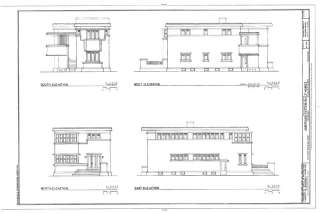 Wright, Prairie School, house plans, narrow lot  