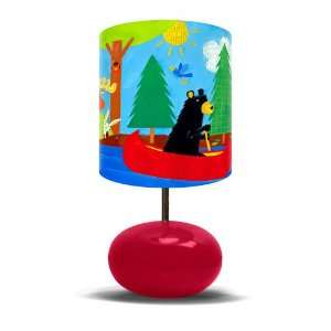  Oopsy daisy Black Bear Lodge on Red base Lamp 11x21: Home 
