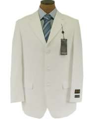 Bolzano Mens SB 3 Button Solid Off White Suit