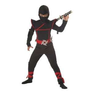   Costumes Stealth Ninja Child Costume / Black/Red   Size Large (10 12