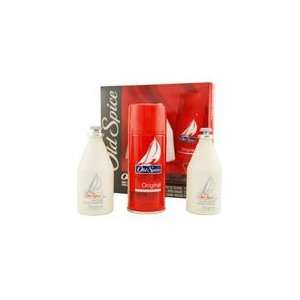 OLD SPICE   EAU DE COLOGNE 2.5 OZ & AFTERSHAVE 2.5 OZ & SHAVE CREAM 6 