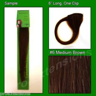 Med Brown Sample of Clip on in Human Hair Extensions  