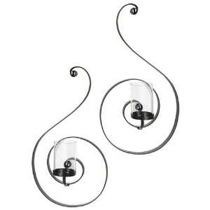 Set of 2 Black Iron Wall Sconces for the Home Kitchen 