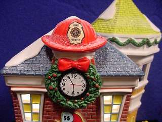 Disney Donalds Lighted Fire Station ~ Department 56 Mickeys 