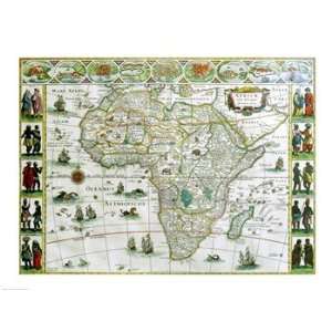   map of Africa, Joan Bleau, 1630 Poster (24.00 x 18.00)