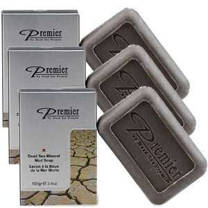  3 pcs, Premier Dead Sea Mineral Mud Soap: Beauty