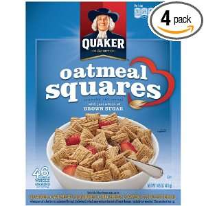 Quaker Oatmeal Squares, Crunchy Oatmeal Cereal with a Hint of Brown 