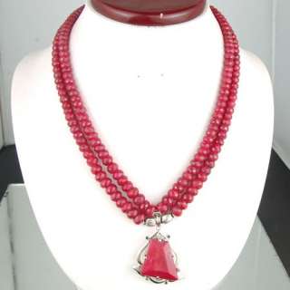 TOP QUALITY RICH RED NATURAL RUBY NECKLACE 6MM 10MM BDS  