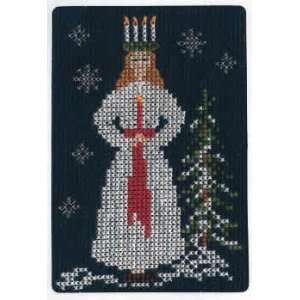  Lucia on Navy Blue Card Kit (cross stitch): Sports 