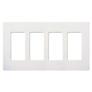  Lutron CW 4 WH 12 Claro Wallplate 4 Gng 12 Pk White White 