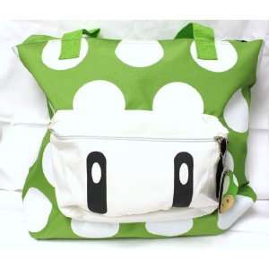   Green Mushroom 1 UP Messenger Tote Bag + Free Tote Bag Toys & Games