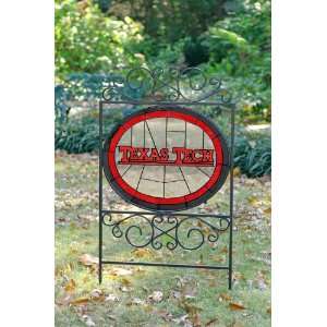  Texas Tech Art Glass Yard Sign: Patio, Lawn & Garden