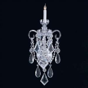 Bohemian Crystal Candle Wall Sconce in Majestic Wood Polished Crystal 