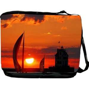 Boats at sunset Messenger Bag   Book Bag   School Bag   Reporter Bag 