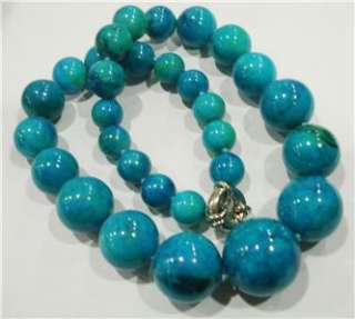 stunning big 10 20mm blue crude turquoise bead necklace  