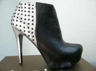 BEBE SHOES PLATFORMS heels pumps boots Juliana black bil silver  