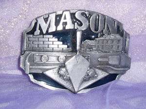 1988 Vintage MASON Mens Brass Belt Buckle  
