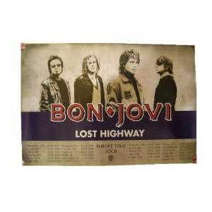  Jon Bon Jovi Tour Poster Europe 2008 John Concert 