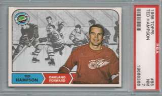 PSA 7 1968 TOPPS HOCKEY #85 TED HAMPSON  