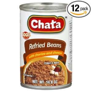 Chata Refried Beans, 14.8 Ounce (Pack of 12)  Grocery 