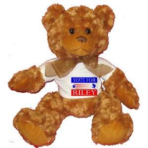  VOTE FOR RILEY Plush Teddy Bear with WHITE T Shirt: Toys 