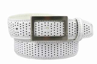 PGA TOUR Mens White Perforated Leather Belt   Sizes 32   42 (New w 