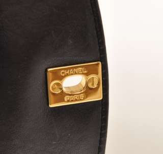 Vintage Chanel Black Quilted Shoulder bag leather strap CC X67  