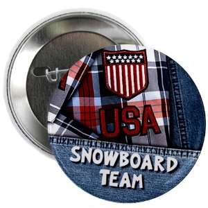  USA SNOWBOARD TEAM 2.25 Pinback Button Badge Everything 
