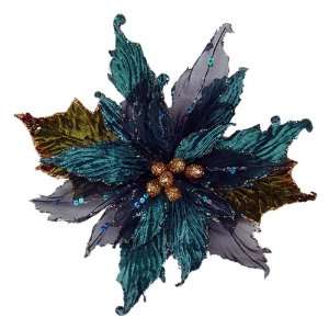  Teal Blue Glitter & Sequin Poinsettia Flower: Home 