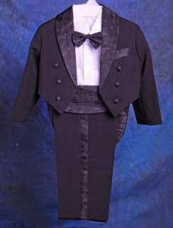 Boys Black FORMAL Tuxedo TUX Suit Wedding SZ 12 18m KS1  