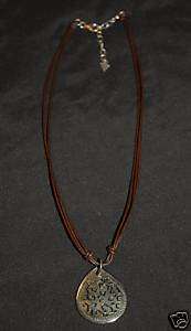 SILPADA Brown Leather Necklace Black Lip Shell Pendant   NIB!   N1446 