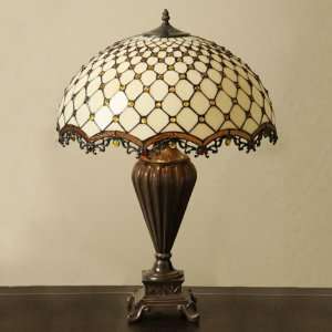  31 Jewel Roman Table Lamp Tiffany Style Bronze Finish 
