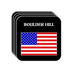 US Flag   Boulder Hill, Illinois (IL) Set of 4 Mini Mousepad Coasters