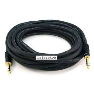 Premier Series 1/4inch (TRS or Stereo Phono) Male to Male 16AWG Cable 