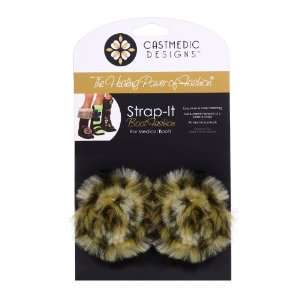  Strap It Leopard Faux Fur Puffs for Medical Boots Health 