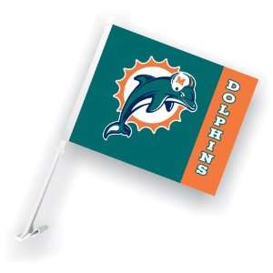   BSS   Miami Dolphins NFL Car Flag with Wall Brackett: Everything Else
