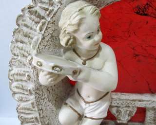 Kitsch Retro Vintage Putti Chalk & Fiberglass TV Lamp  