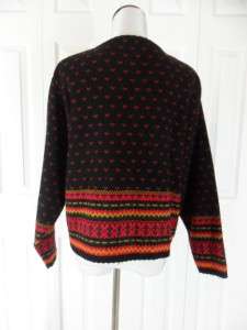 Tally Ho Size PM Button Down Sweater Red Black Long Sleeve  