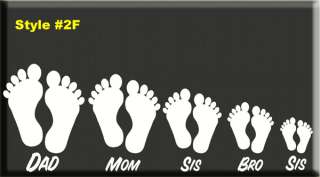 FLIP FLOP FOOT PRINTS DECAL STICKER FAMILY Sandals feet  