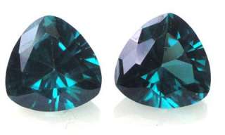 Matched Pair Trillion Blue Green Teal Topaz Gemstones 6mm AAA  