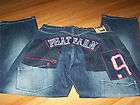 Mens Size 34 X 33 Phat Farm Denim Blue Jeans Embroidery Style 
