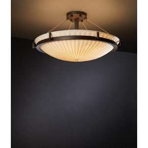  Round 18 Inch Waterfall Shade Bronze Semi Flush