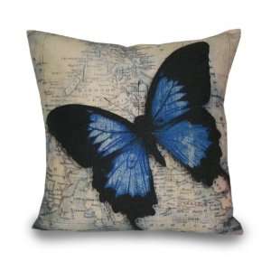  Thro by Marlo Lorenz 3497 Butterfly Map 18 by 18 Inch 