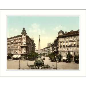 Fountain and Breiter Weg Madgeburg German Saxony Germany, c. 1890s, (M 